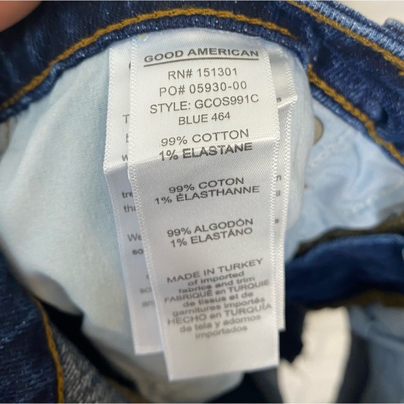 New Good American Cutoff High Waist Denim Shorts size 26 - Picture 7 of 9